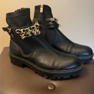 Jones New York Booties with gold hardware detail